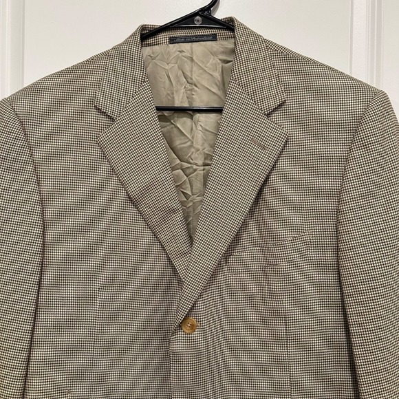 Ermenegildo Zegna 15 Milmil 15 Mens Houndstooth 100% Wool Blazer Jacket Size 54 - Picture 2 of 15